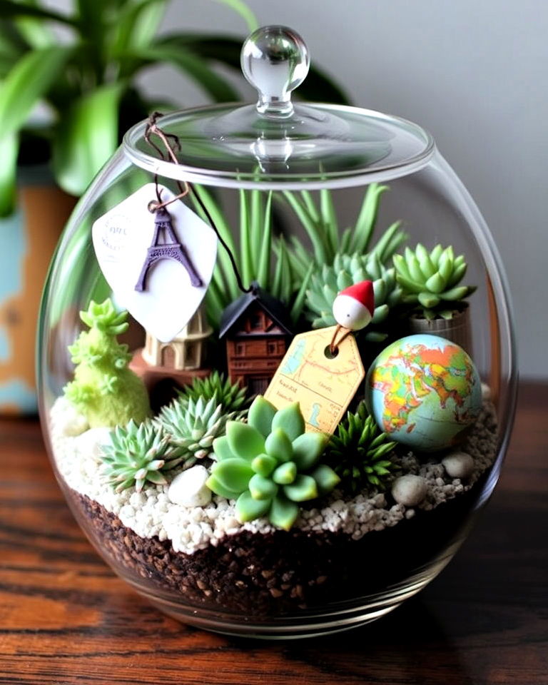 fun travel themed terrarium