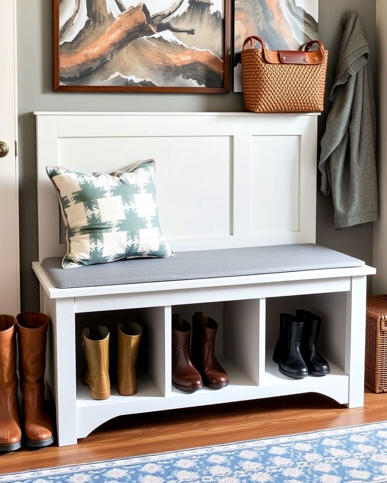 functional storage benches for boot room