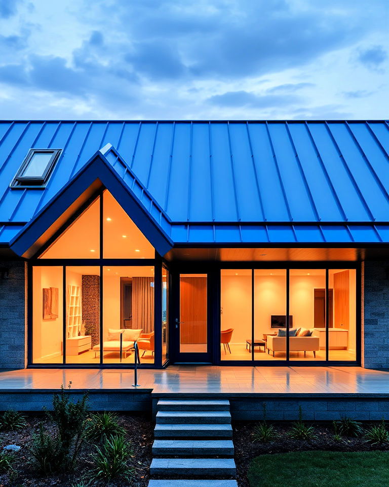 futuristic home with bold roof design