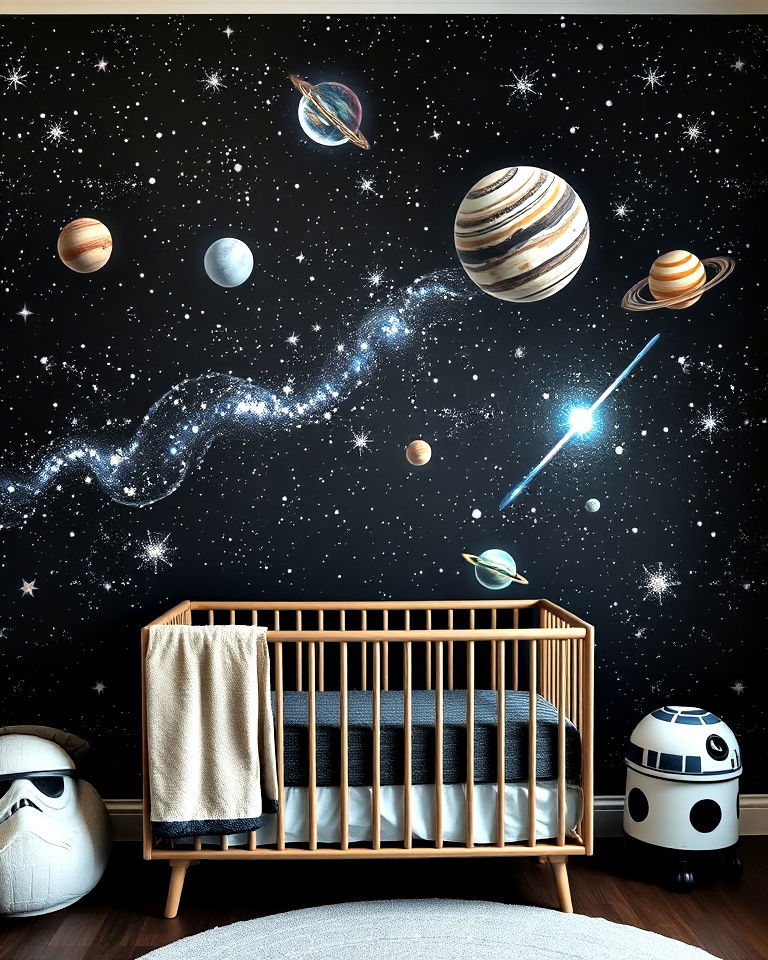 galaxy wall mural for nursery