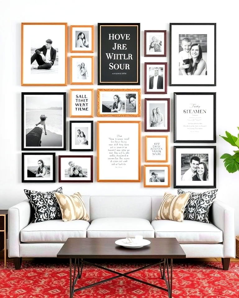 gallery wall with large frames design