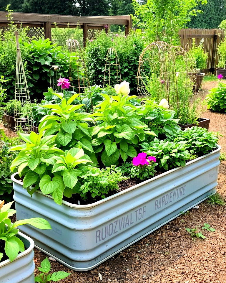 galvanized trough raised beds