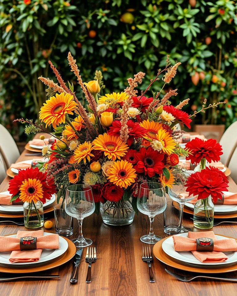 garden inspired thanksgiving with floral arrangements