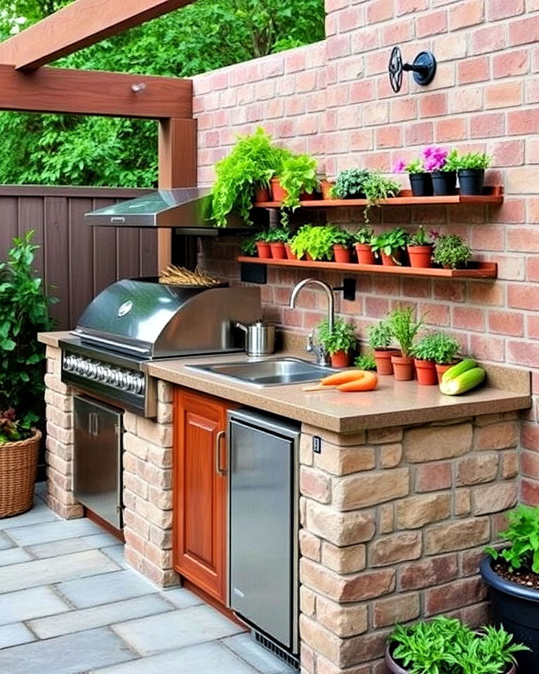 garden kitchen with outdoor sink and potting area