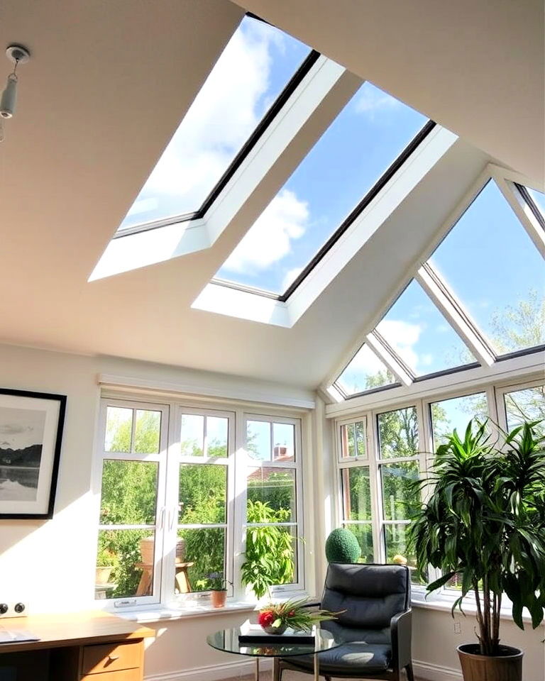 garden office with skylights