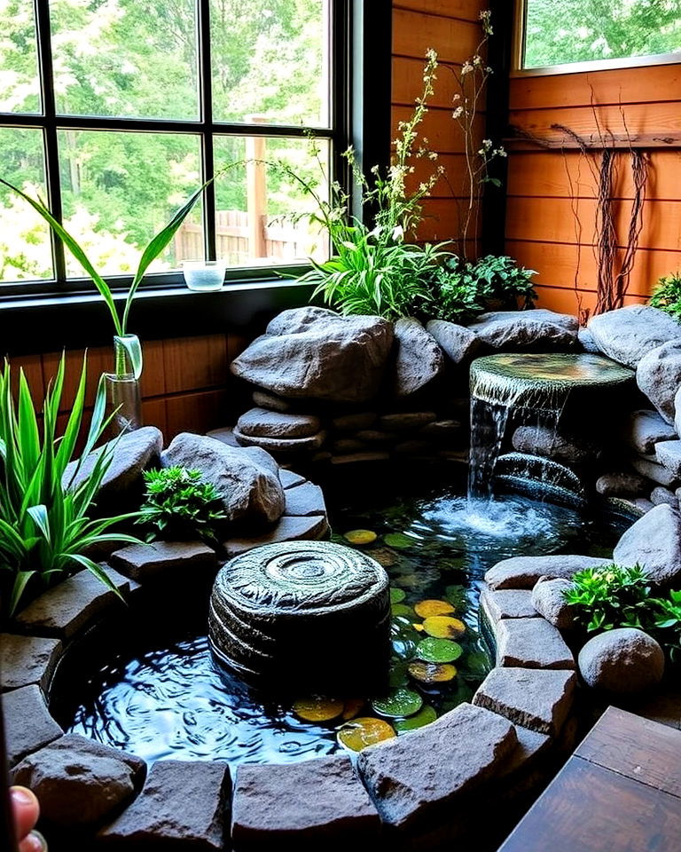 garden office with water feature