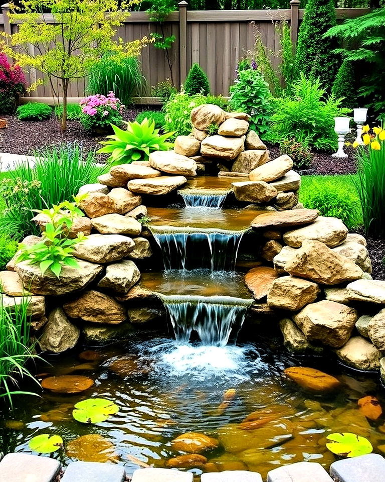 garden pond waterfall for backyard