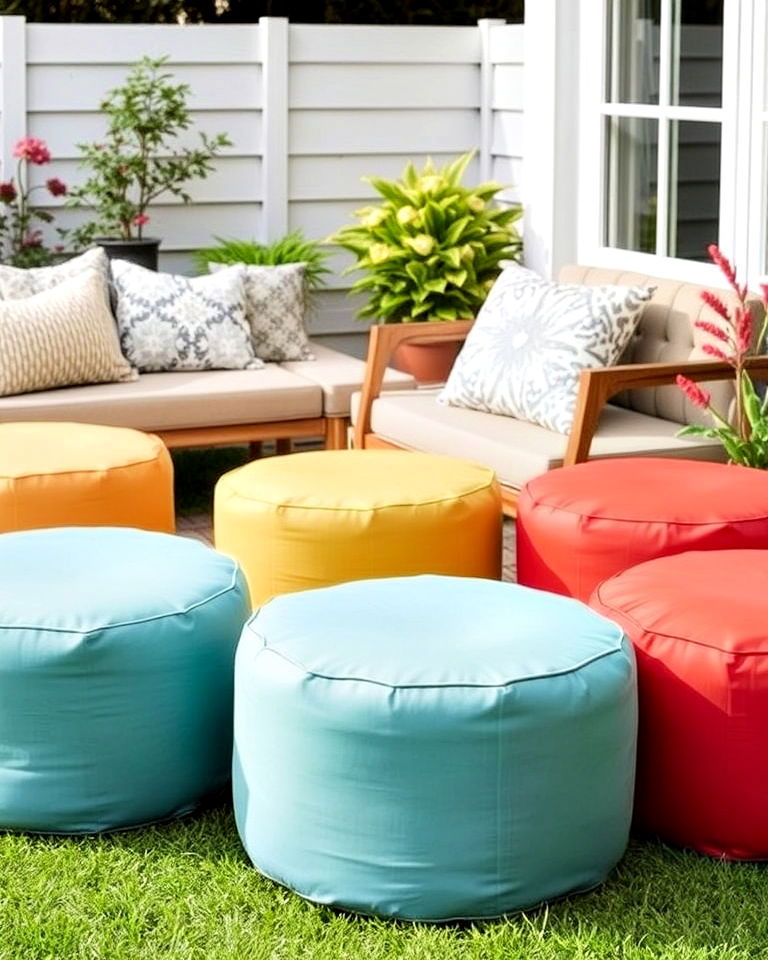 garden poufs and ottomans