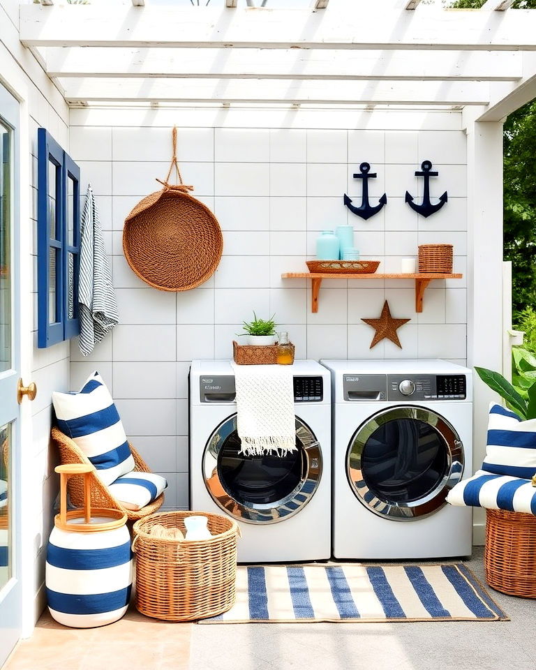 garden themed laundry station