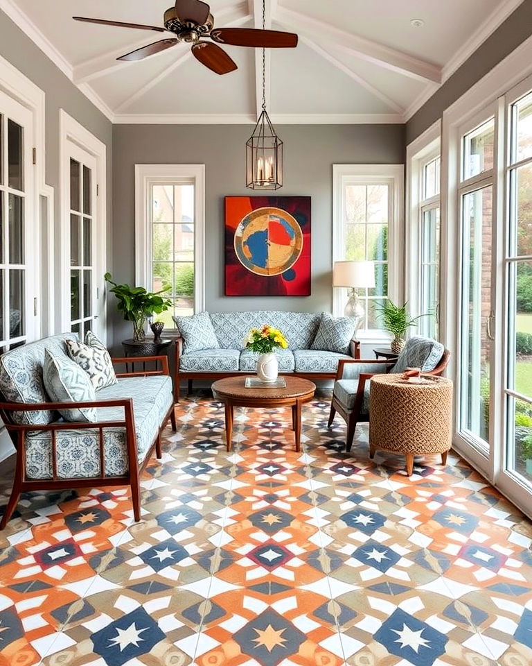 geometric patterned tiles