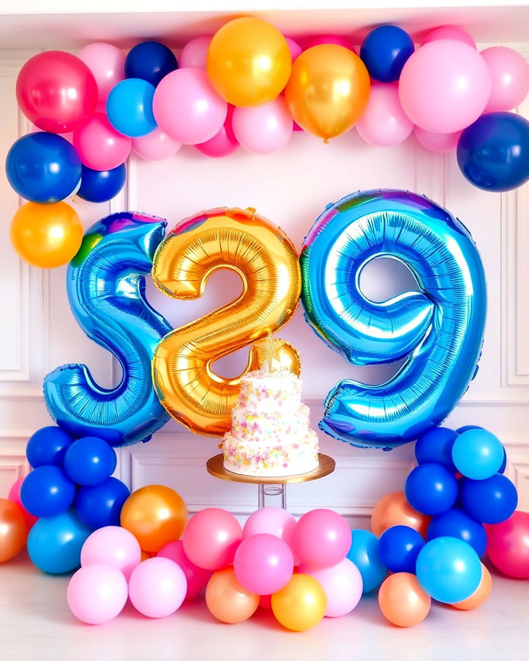 giant number balloons for birthday decoration