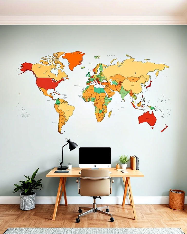 giant world map decals design