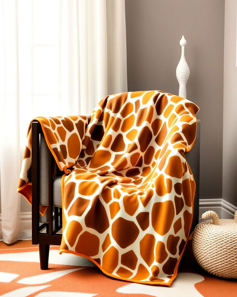 giraffe patterned throw blanket