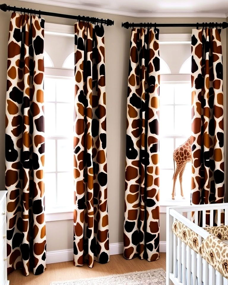 giraffe print curtains for nursery