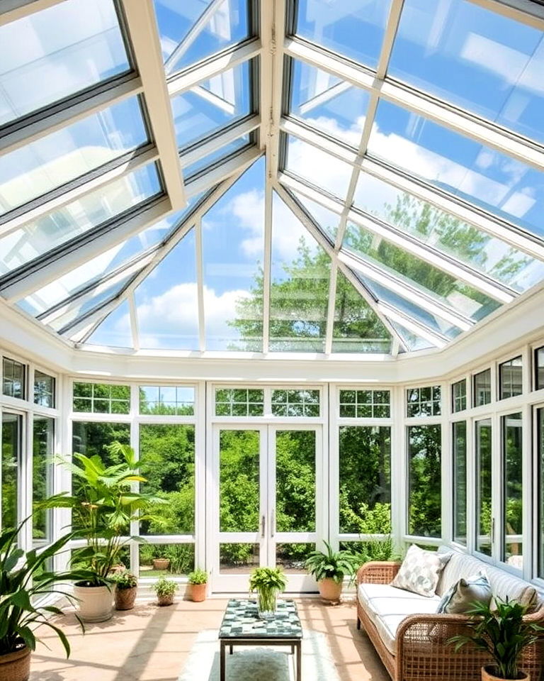 glass sunroom ceiling for an outdoor experience