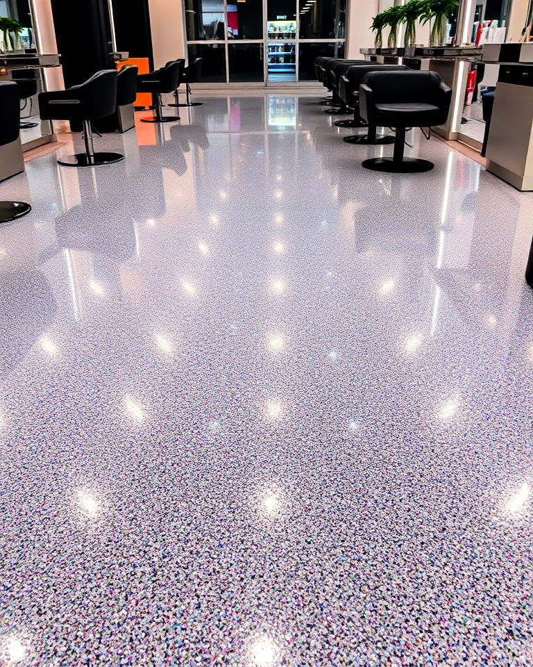 glitter epoxy finish floor