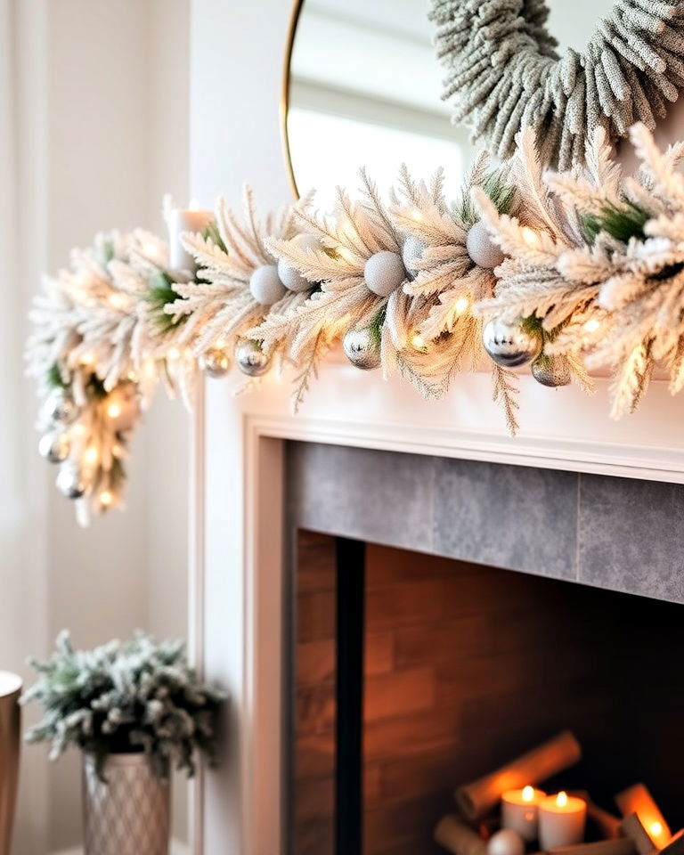 glittered frosted garland for a glam look