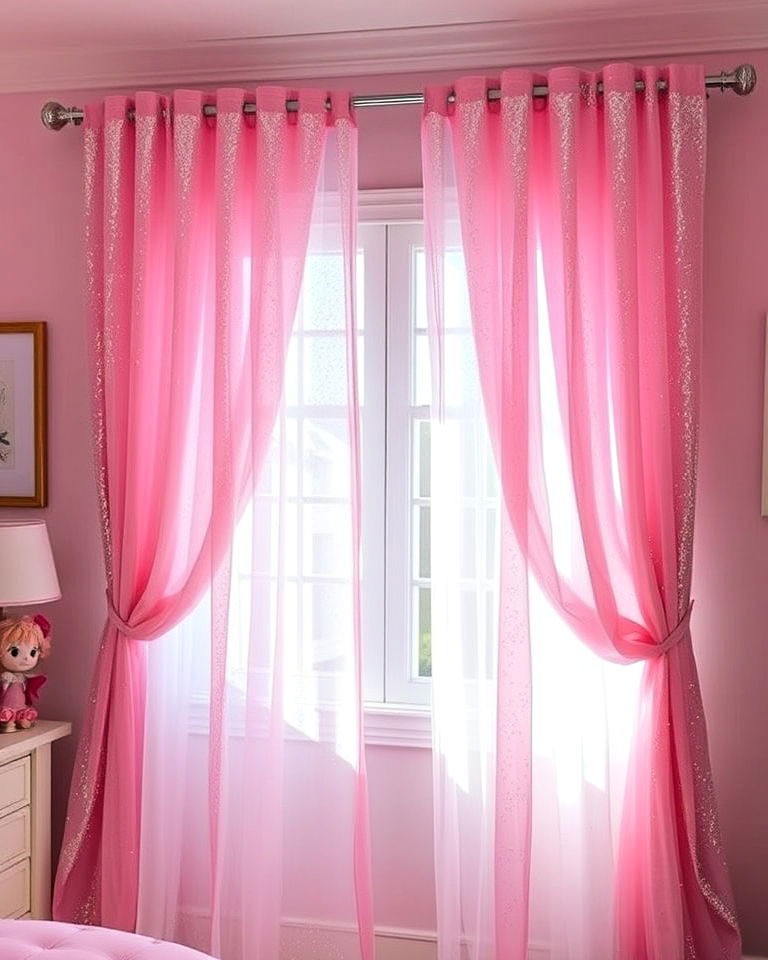 glittery curtains or drapes for barbie room
