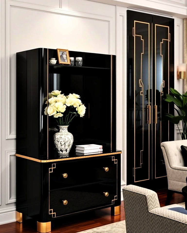 glossy lacquered furniture
