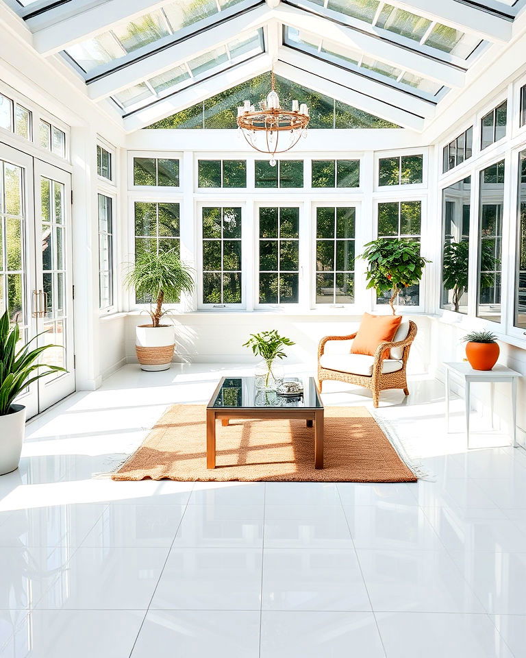 glossy white tiles