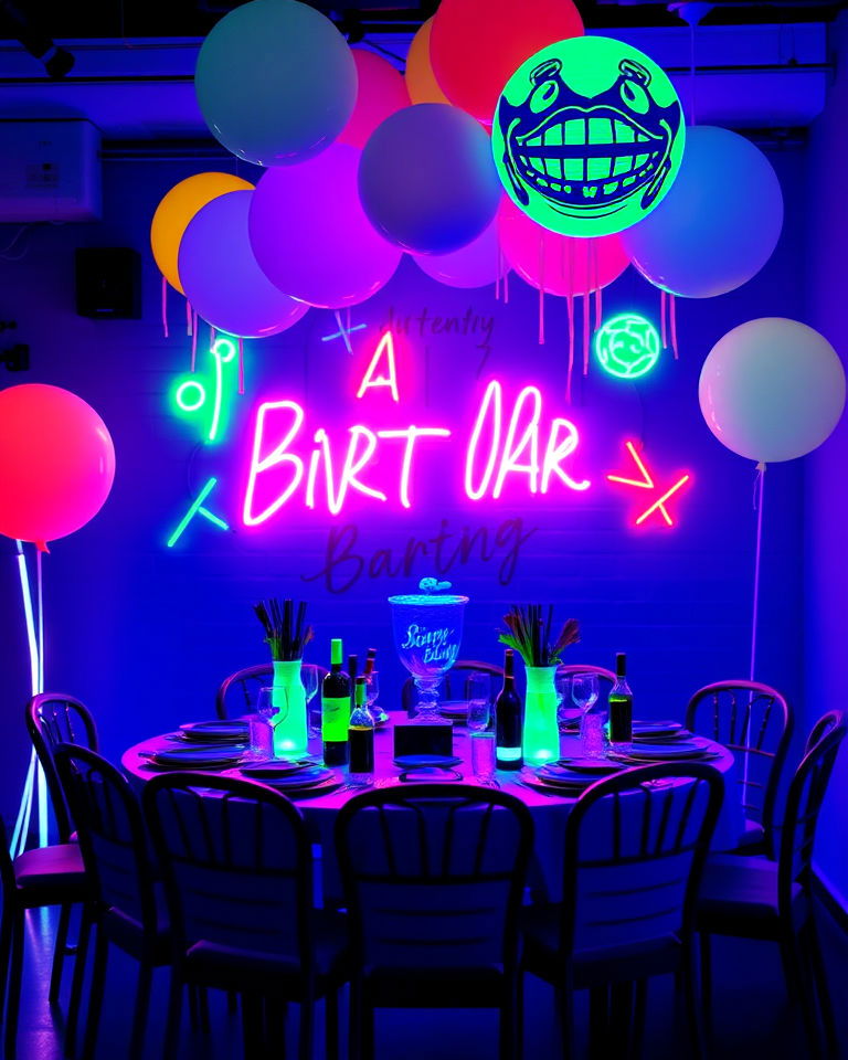 glow in the dark birthday decor