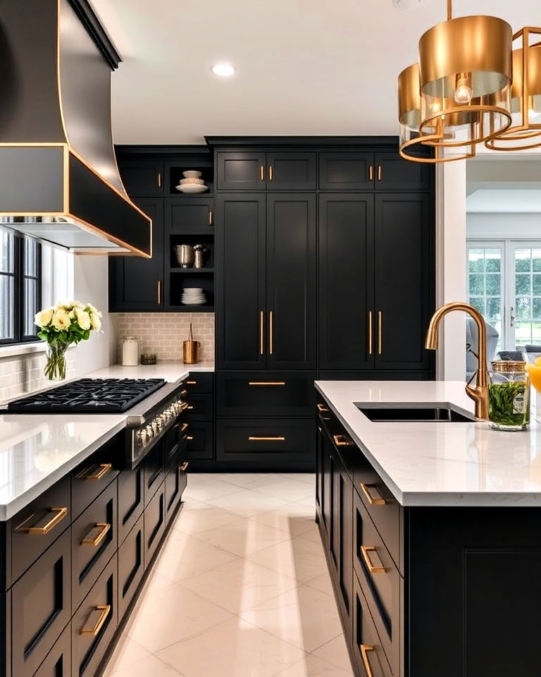 gold drawer pulls for subtle kitchen accents