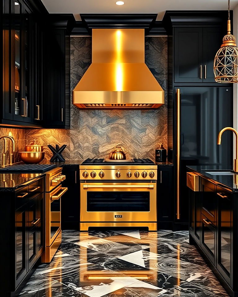 gold kitchen appliances for a bold statement