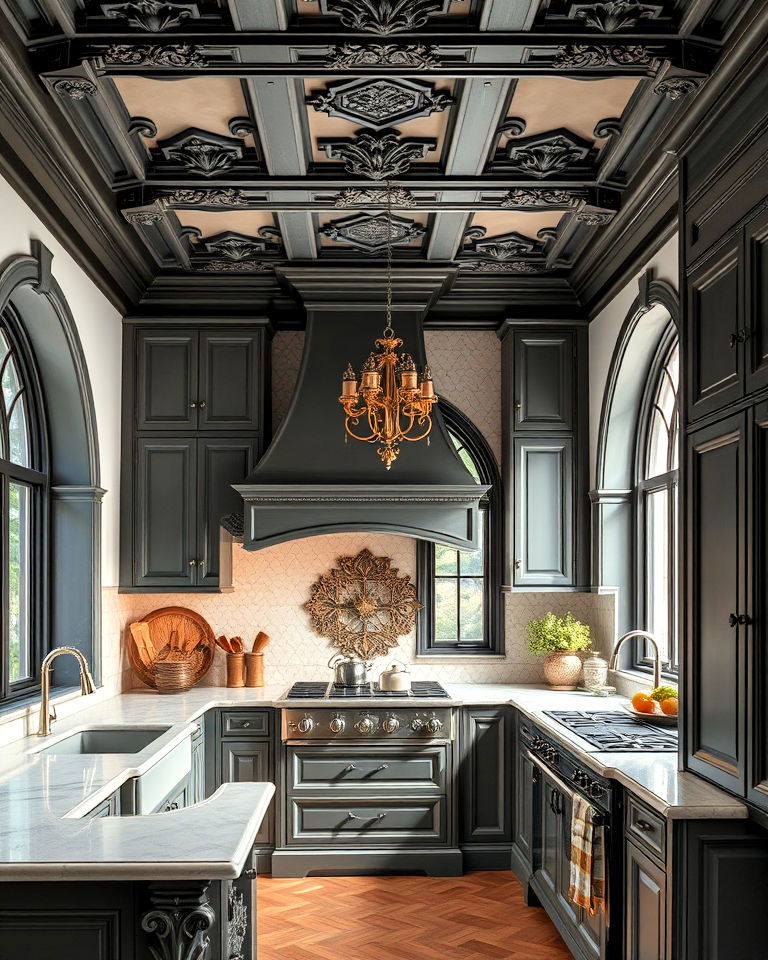 gothic molding and trim for kitchen