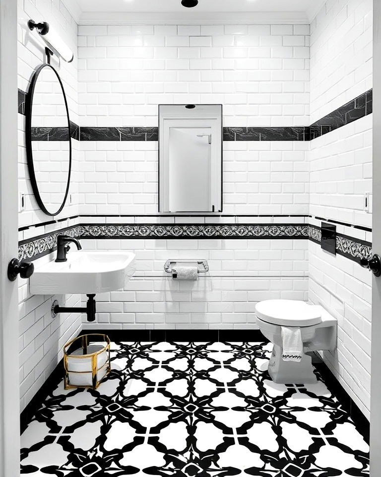 graphic black and white tiles