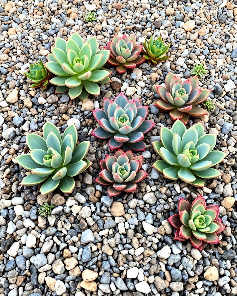 gravel and succulent garden