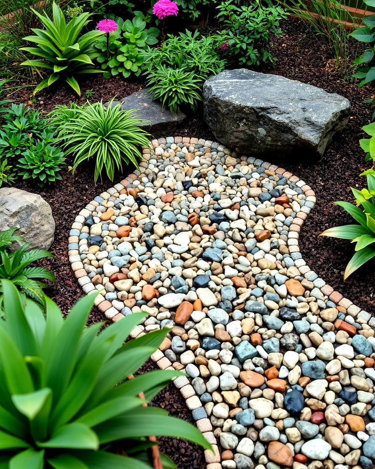 gravel mosaic garden