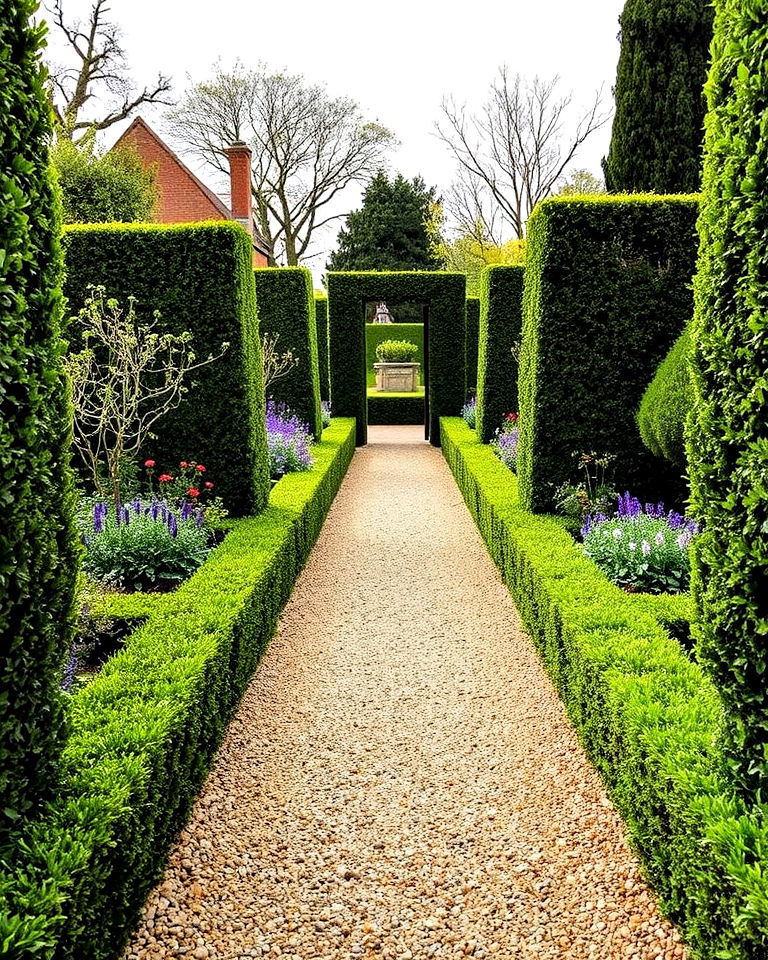 gravel pathway for formal garden
