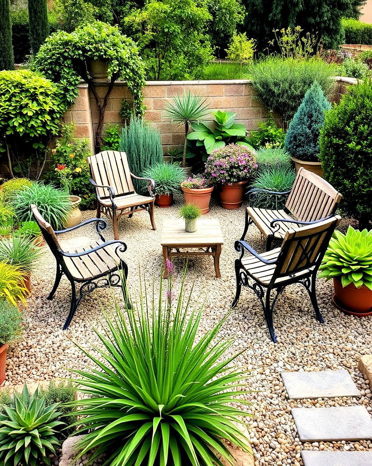 gravel seating areas