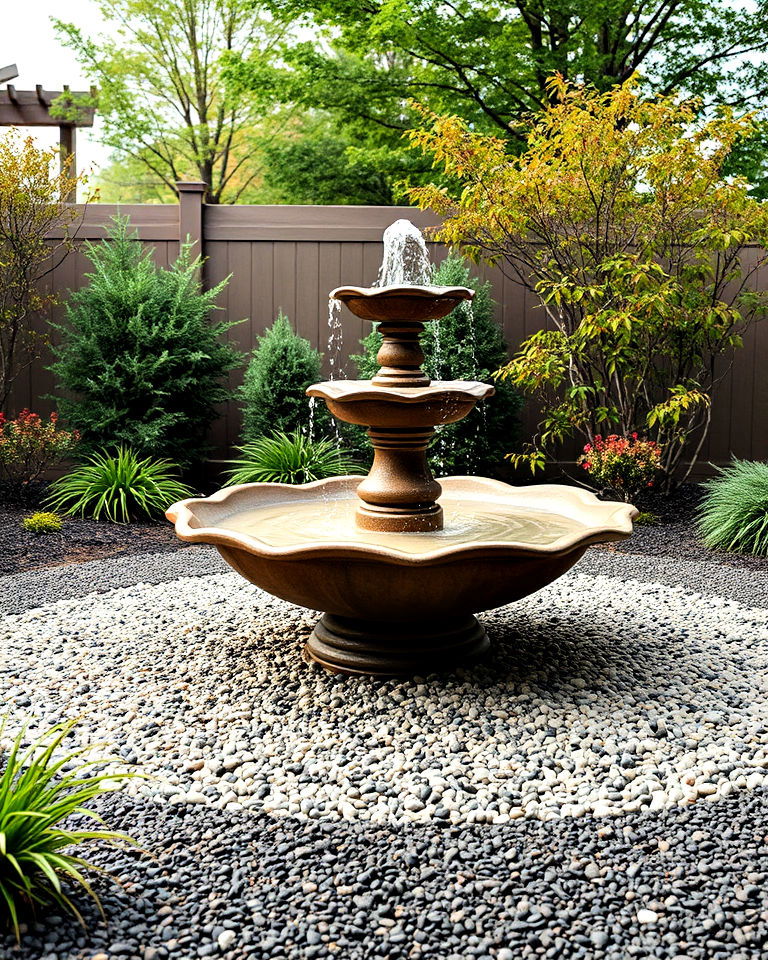gravel water fountain feature