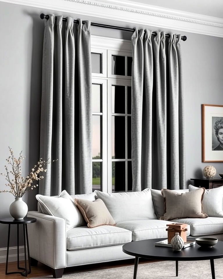 gray curtains