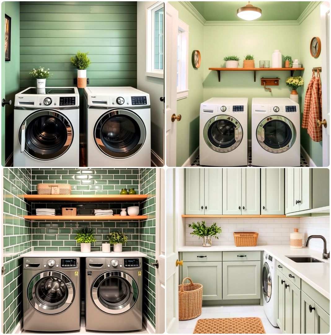 green laundry room ideas