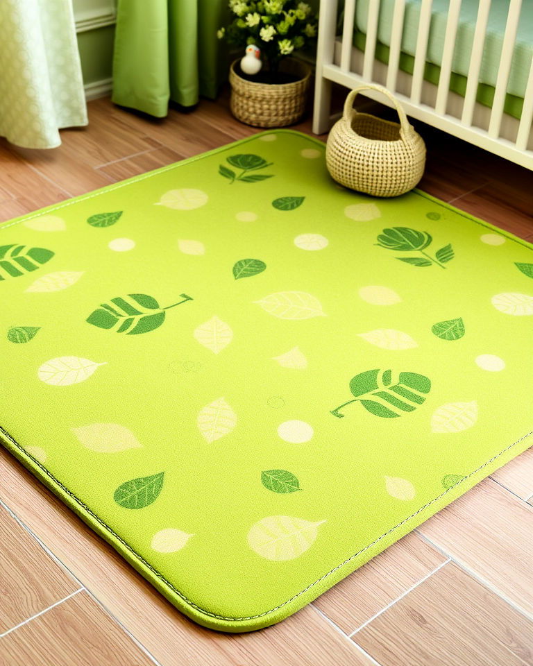 green play mat with nature motifs