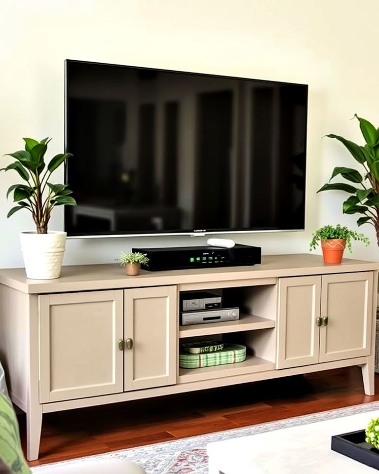 greenery for your tv console decor