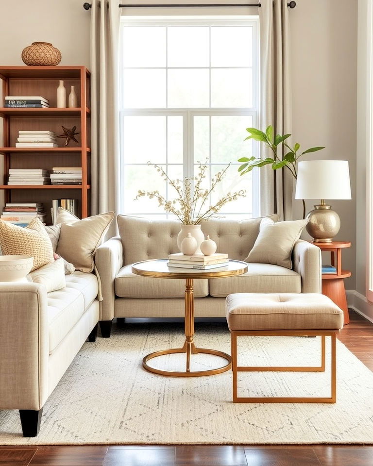 greige accent living room furniture for a chic look