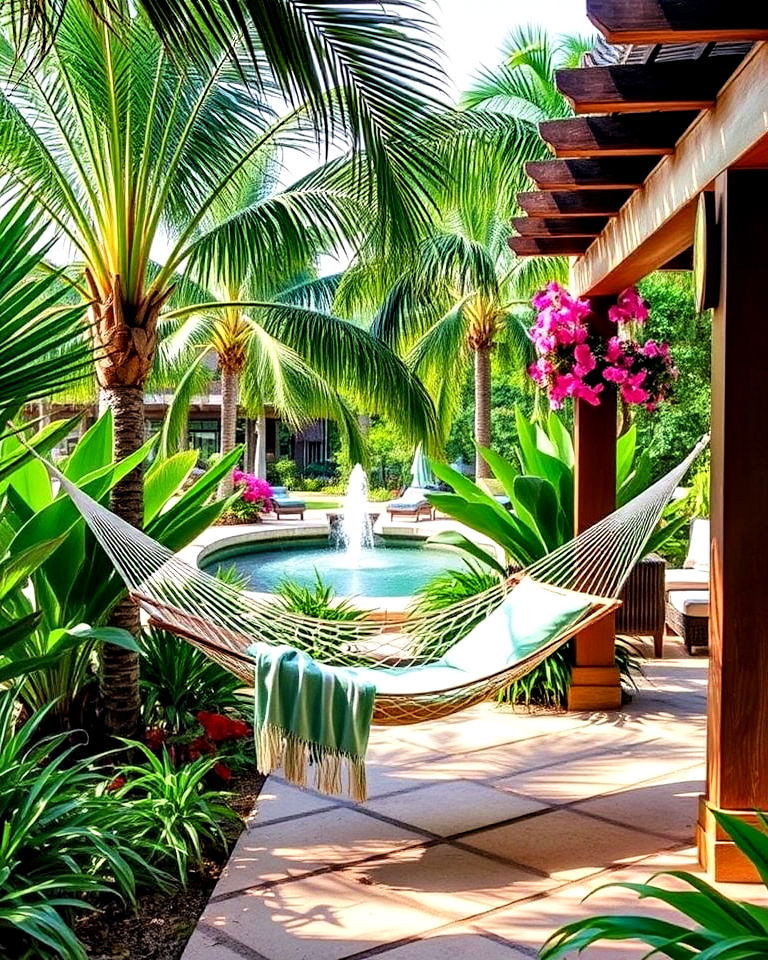 hammock lounging for a tropical outdoor setting