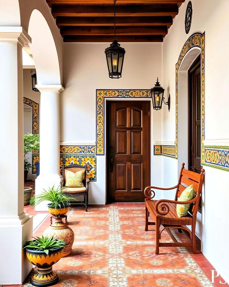 hand painted tile accents
