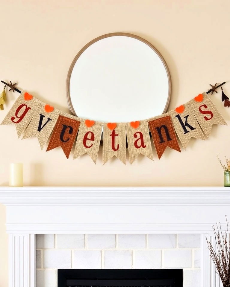hang a thanksgiving banner over the mantel
