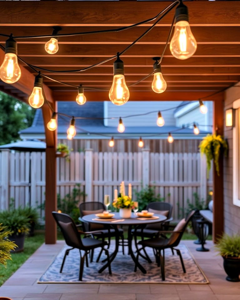 hanging bulbs with dimmer for adjustable lighting