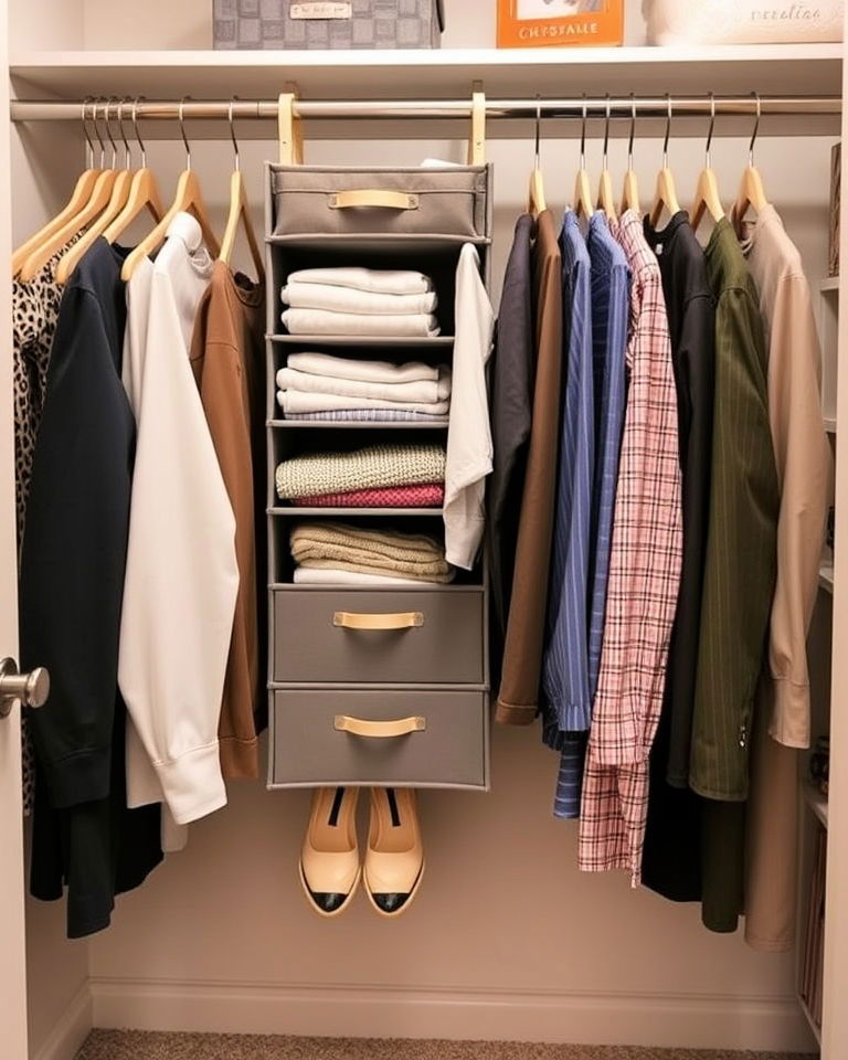 hanging closet organizer with drawers