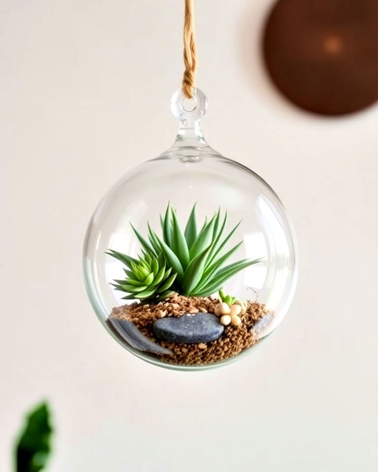 hanging glass globe terrarium