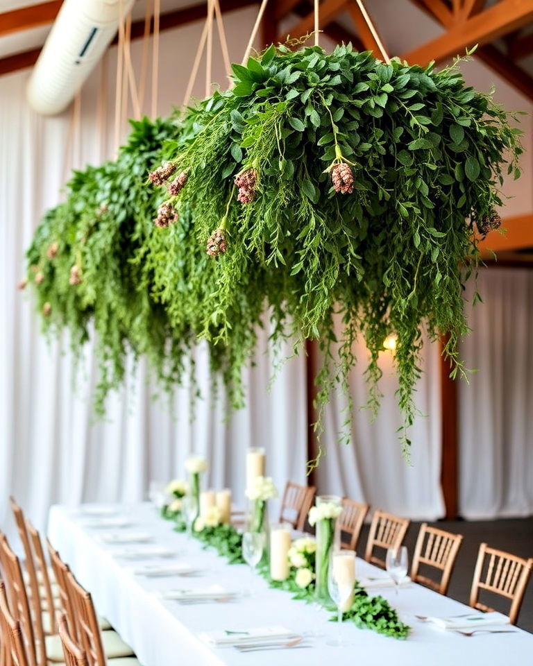 hanging greenery garlands