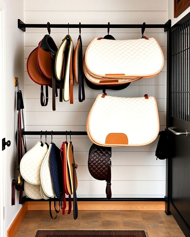 hanging saddle pad racks