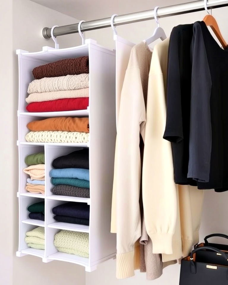 hanging shelf dividers for small closet