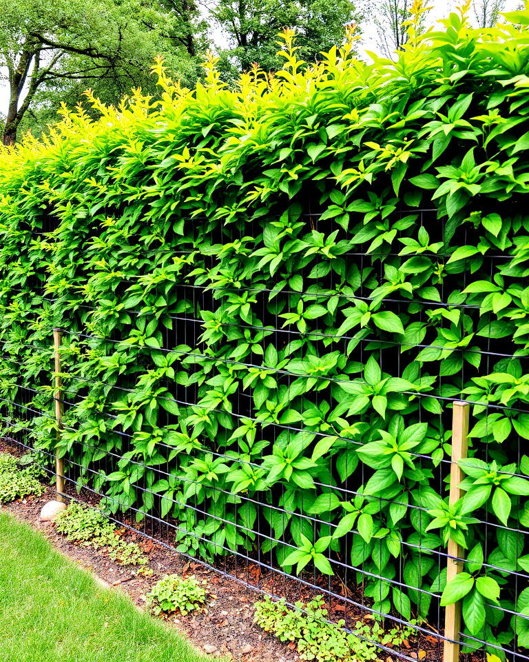 hedge and wire combination fence
