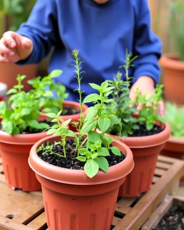herb garden for learning gardening skills